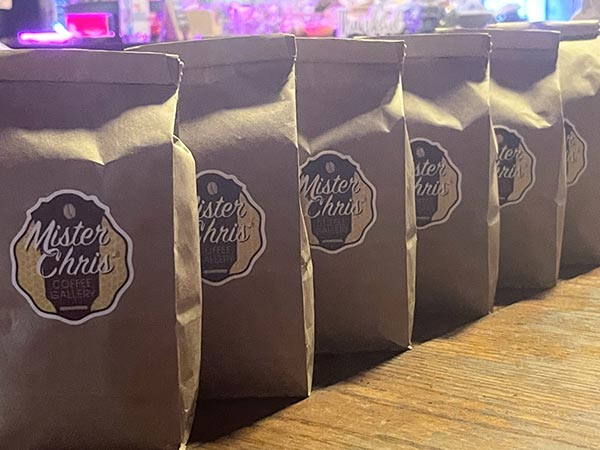 Fresh Roasted Coffee 
 Bags from Mister Chris Coffee Gallery